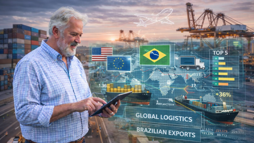 Aldo Vendramin avalia como a logística internacional impacta a competitividade das exportações brasileiras.
