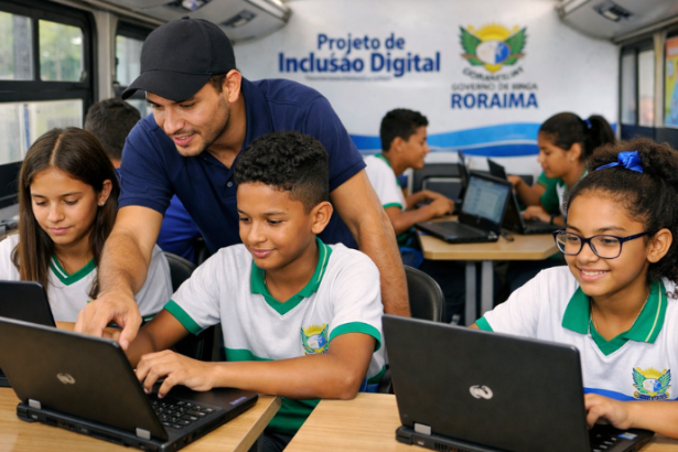 Projeto itinerante de tecnologia em Roraima impulsiona inclusão digital e redefine o acesso educacional nas escolas estaduais
